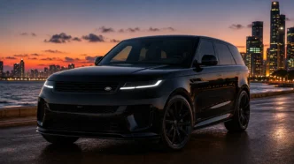Range Rover Sport SV Black 2026 in Sri Lanka at sunset